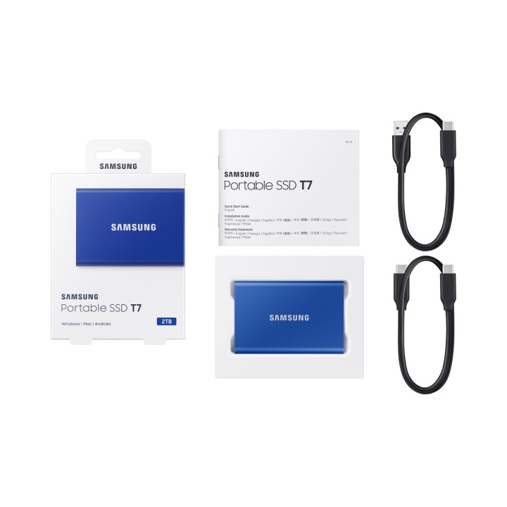 Samsung SSD portatile T7 2 TB USB Type-C 3.2 Gen 2 (3.1 Gen 2) blu