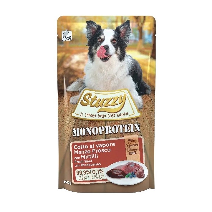 STUZZY Monoprotein Manzo con mirtilli - cibo umido per cani - 150 g