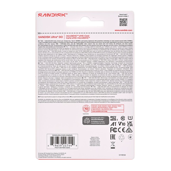 SanDisk Ultra GO 32 GB MicroSDHC UHS-I