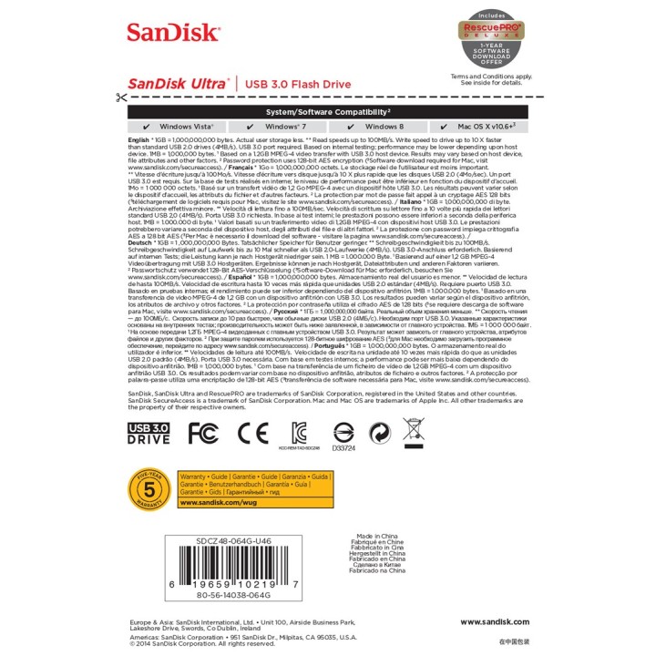 SanDisk Ultra USB chiavetta flash 64 GB USB Type-A 3.2 Gen 1 (3.1 Gen 1) nero