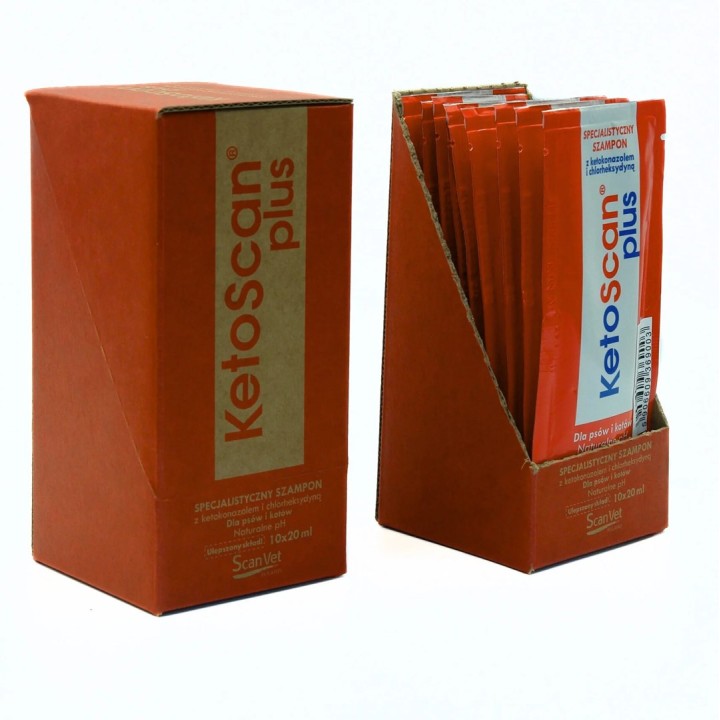 SCANVET KetoScan Plus - Shampoo per cani e gatti - 10x20ml
