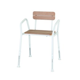 Sedia doccia in legno con schienale