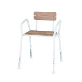 Sedia doccia in legno con schienale