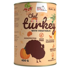 SYTA MICHA Chef Tacchino con verdure Junior - cibo umido per cani - 400g