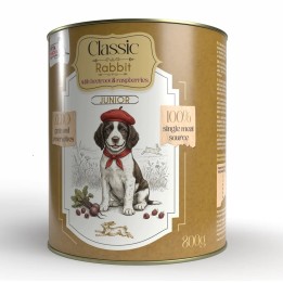 SYTA MICHA cibo umido per cani Classic Junior Coniglio con barbabietola e lamponi Mono - 800g
