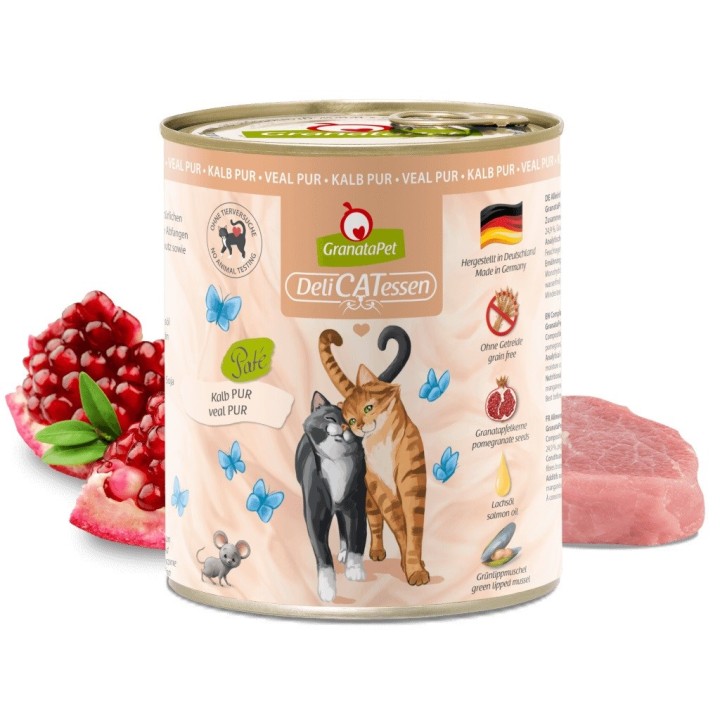 GRANATAPET DeliCATessen Pur Vitello - cibo umido per gatti - 800g