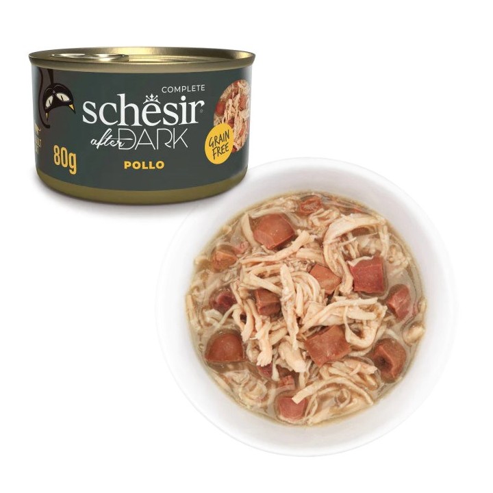 SCHESIR After dark Pollo in brodo - cibo umido per gatti - 80g