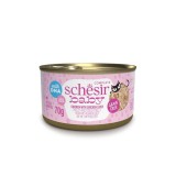 SCHESIR Pollo giovane con fegato in brodo - cibo umido per gattini - 70g