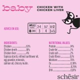 SCHESIR Pollo giovane con fegato in brodo - cibo umido per gattini - 70g