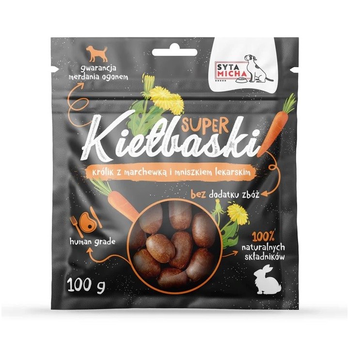 SYTA MICHA Great salsicciotti con coniglio carota e tarassaco - snack per cani - 100g