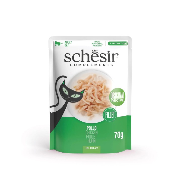 SCHESIR Petto di pollo in gelatina - cibo umido per gatti - 70g