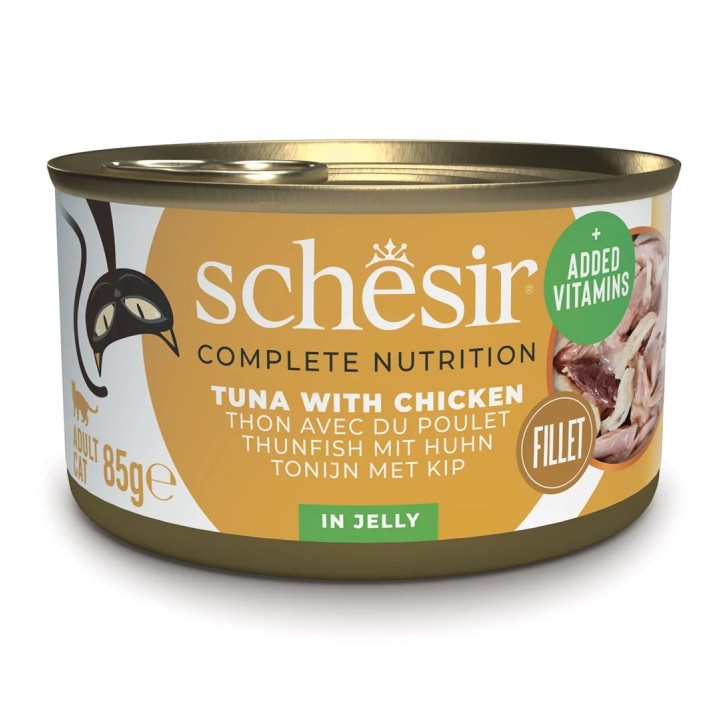 SCHESIR Tonno con pollo in gelatina - cibo umido per gatti - 85g