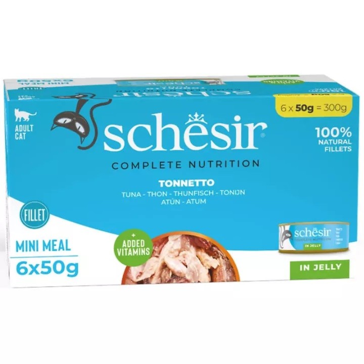 SCHESIR Tonno in gelatina - cibo umido per gatti - 6x50g