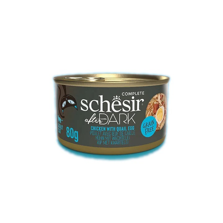 SCHESIR After Dark Petto di pollo con uovo di quaglia in brodo - cibo umido per gatti - 80g