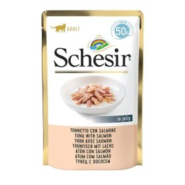 SCHESIR in gelatina Tonno con salmone - cibo umido per gatti - 50 g