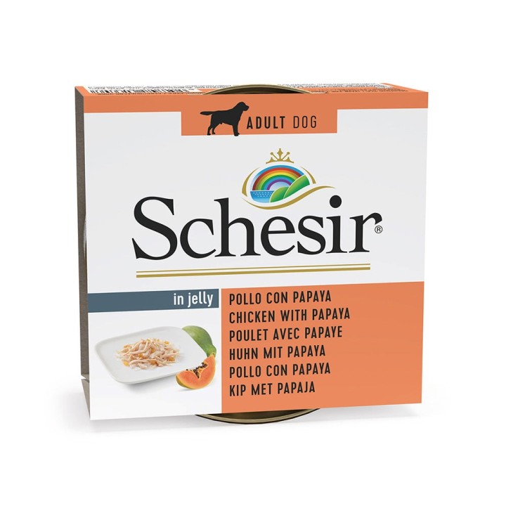 SCHESIR Pollo con papaia in gelatina - cibo umido per cani - 150g