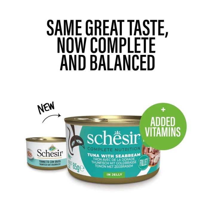 SCHESIR in gelatina Tonno con orata - cibo umido per gatti - 85 g