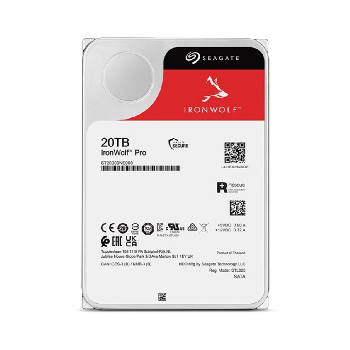 Seagate IronWolf Pro ST20000NT001 disco rigido interno 20 TB 7200 RPM 256 MB 3.5