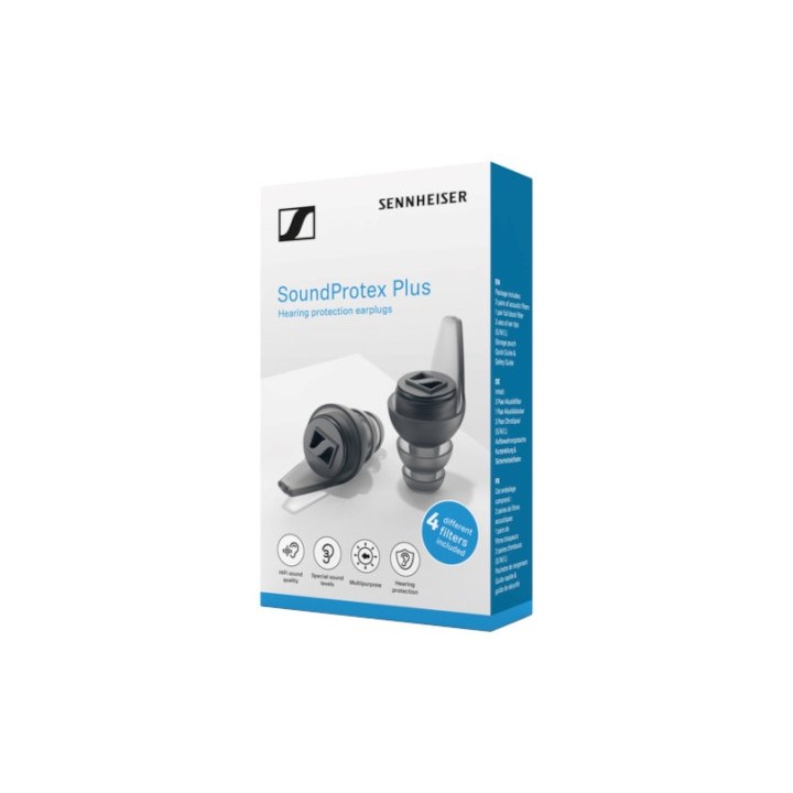 Sennheiser SoundProtex Plus - Tappi per le orecchie protettivi con 5 tipi di filtri acustici