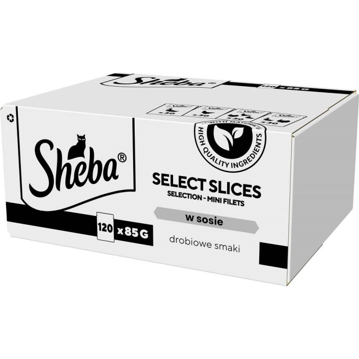 SHEBA Select Slices Aromi di Pollame - cibo umido per gatti - 120 x 85g
