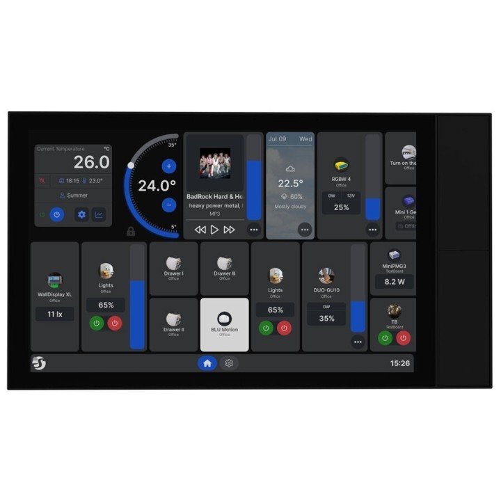 Shelly Display XL Wi-Fi Bluetooth Pannello di controllo Smart Home Nero