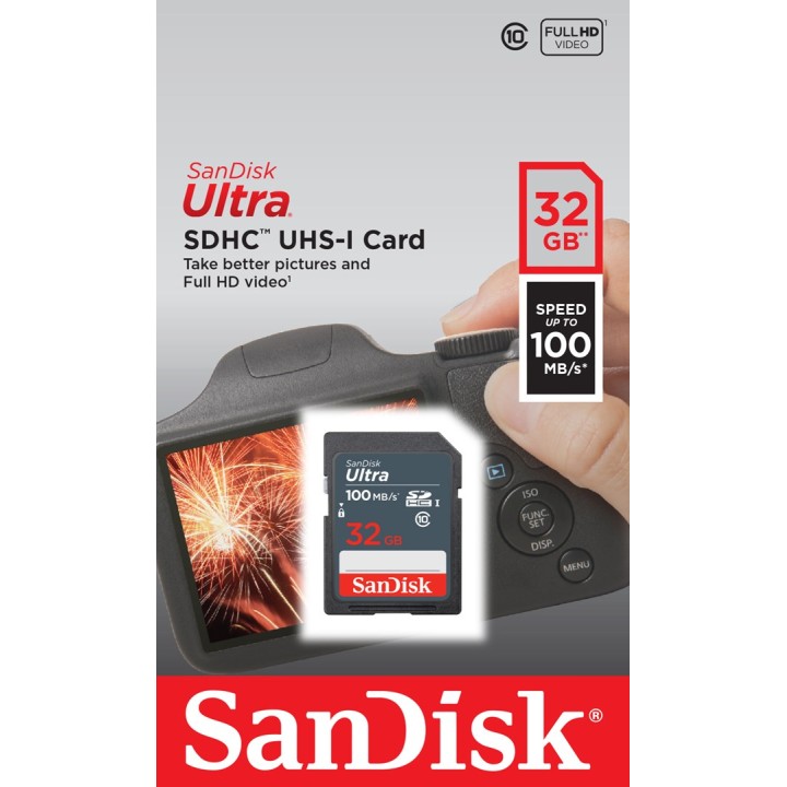 SanDisk Ultra 32GB SDHC Scheda di memoria 100MB/s UHS-I Classe 10