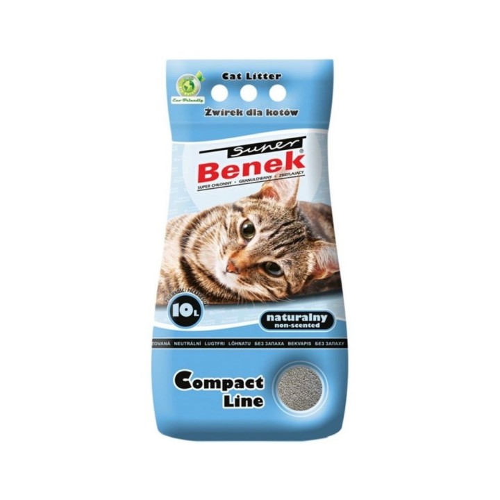 Certech Super Benek Compact Natural - Lettiera per gatti agglomerante 10 l