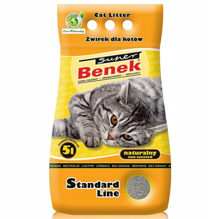 Certech Super Benek Standard Natural - Lettiera per gatti agglomerante 5 l