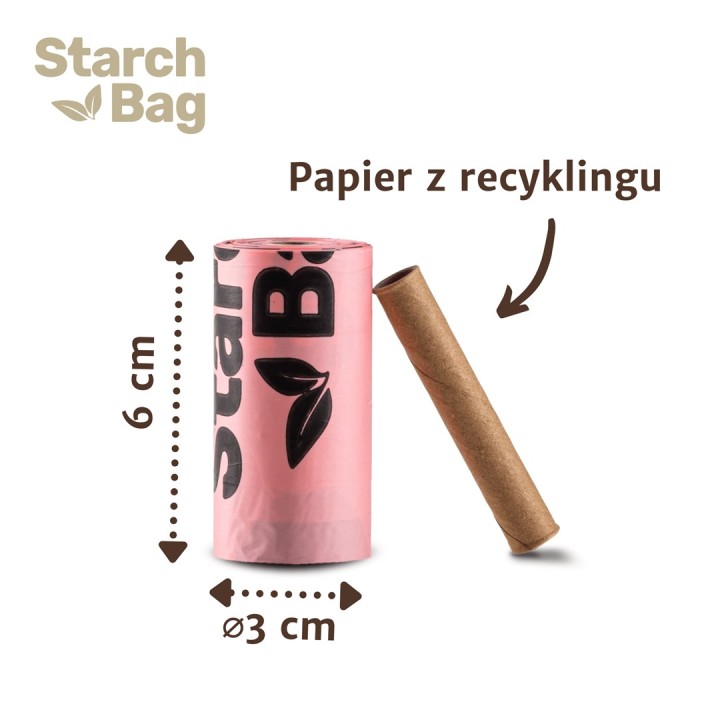 STARCHBAG BIO Sacchetti compostabili per i bisogni lilla – 8x15 pz
