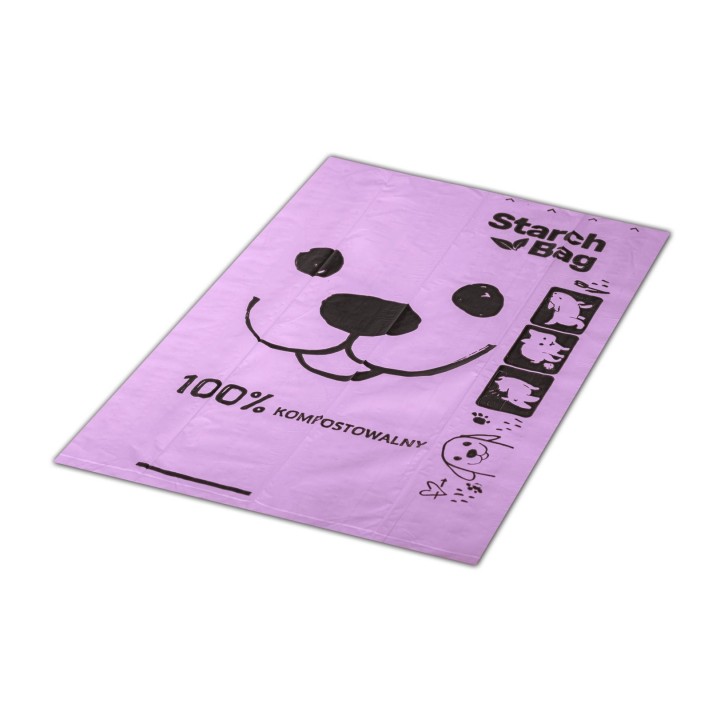 STARCHBAG BIO Sacchetti compostabili per i bisogni lilla – 8x15 pz