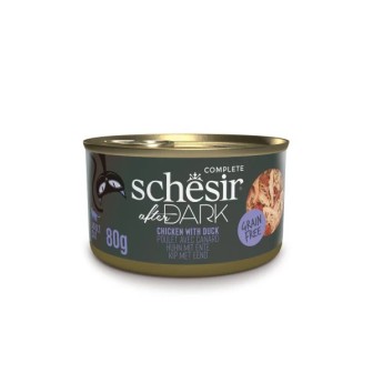 SCHESIR After Dark Filetto di pollo con anatra in brodo - cibo umido per gatti - 80g