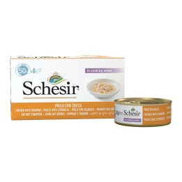 SCHESIR Filetti di pollo con zucca in brodo - cibo umido per gatti - 6x50g
