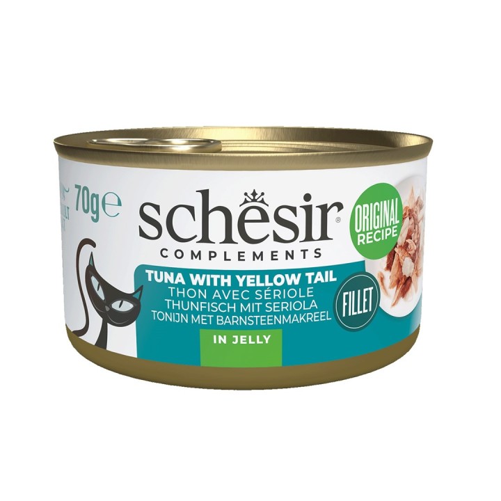 SCHESIR Complements Tonno con ricciola in gelatina - cibo umido per gatti - 70g