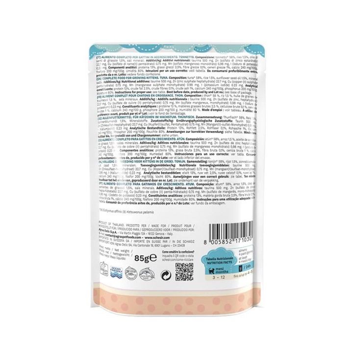 SCHESIR Tonno in gelatina - cibo umido per gattini - 85g