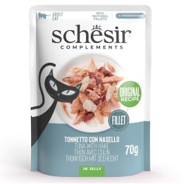 SCHESIR Tonno con nasello in gelatina - cibo umido per gatti - 70g