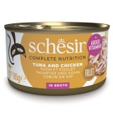 SCHESIR in acqua di cottura Tonno con pollo e riso - cibo umido per gatti - 85 g