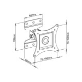 Techly 13-30 Supporto da parete per LED LCD TV movimento completo ICA-LCD 201BK