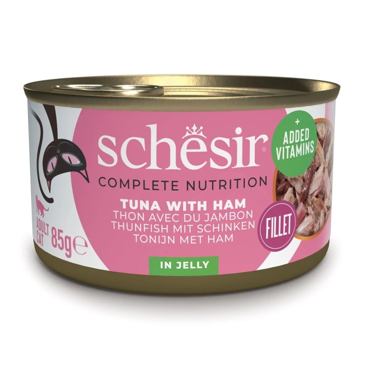 SCHESIR in gelatina Tonno con prosciutto - cibo umido per gatti - 85 g