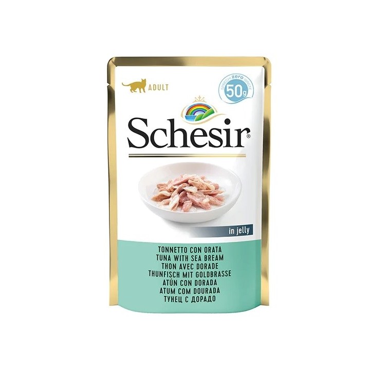 SCHESIR in gelatina Tonno con orata - cibo umido per gatti - 50 g