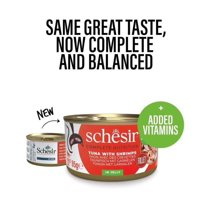 SCHESIR in gelatina Tonno con gamberetti - cibo umido per gatti - 85 g