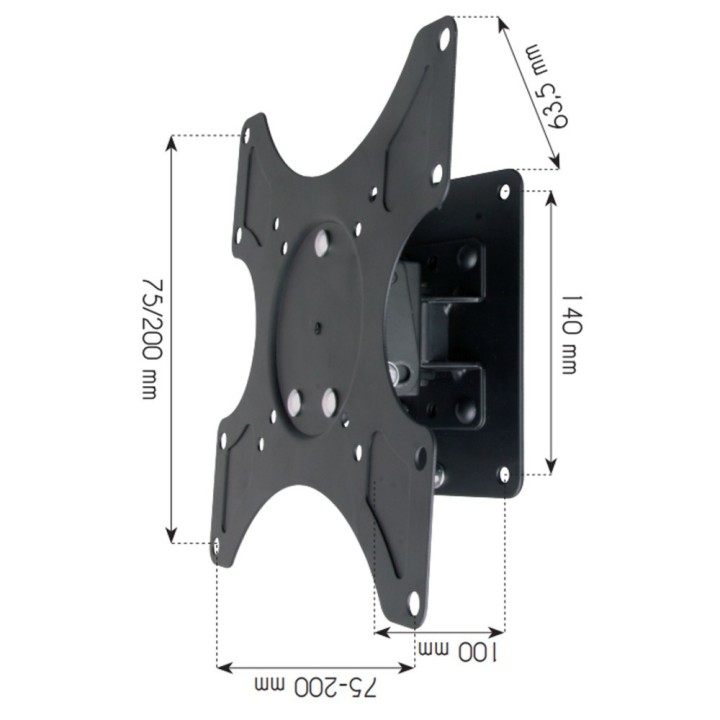 Techly 19-37 Supporto da parete per LED LCD TV inclinabile 1 girevole nero ICA-LCD 2900B