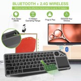 Techly ICTB9801TB Tastiera universale RF wireless + Bluetooth QWERTY US inglese nero