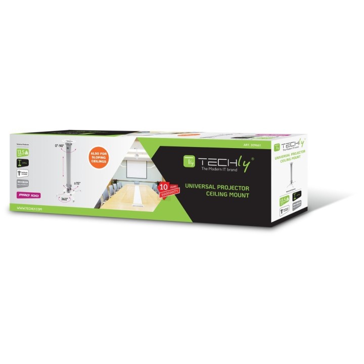 Techly Staffa di estensione per soffitto proiettore 545-900 mm argento ICA-PM 18M