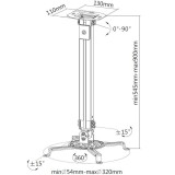 Techly Staffa di estensione per soffitto proiettore 545-900 mm argento ICA-PM 18M