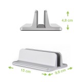 Techly Supporto notebook in alluminio verticale