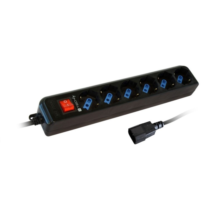 Techly Ciabatta 6 prese nero con spina VDE IUPS-PCP-6V