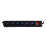 Techly Ciabatta 6 prese nero con spina VDE IUPS-PCP-6V