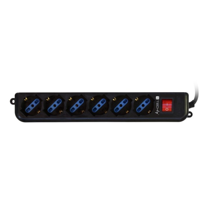Techly Ciabatta 6 prese nero con spina VDE IUPS-PCP-6V