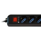 Techly Ciabatta 6 prese nero con spina VDE IUPS-PCP-6V
