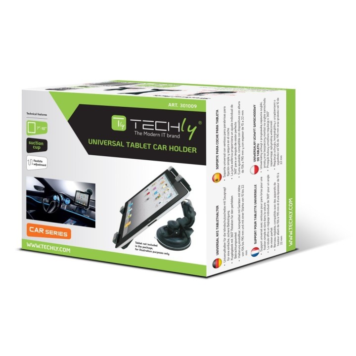Techly Supporto universale ventosa per auto tablet 7-10.1 I-TABLET-VENT
